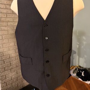 Vintage Intersect Textured Waistcoat Vest Minimal Tailored Unisex Medium